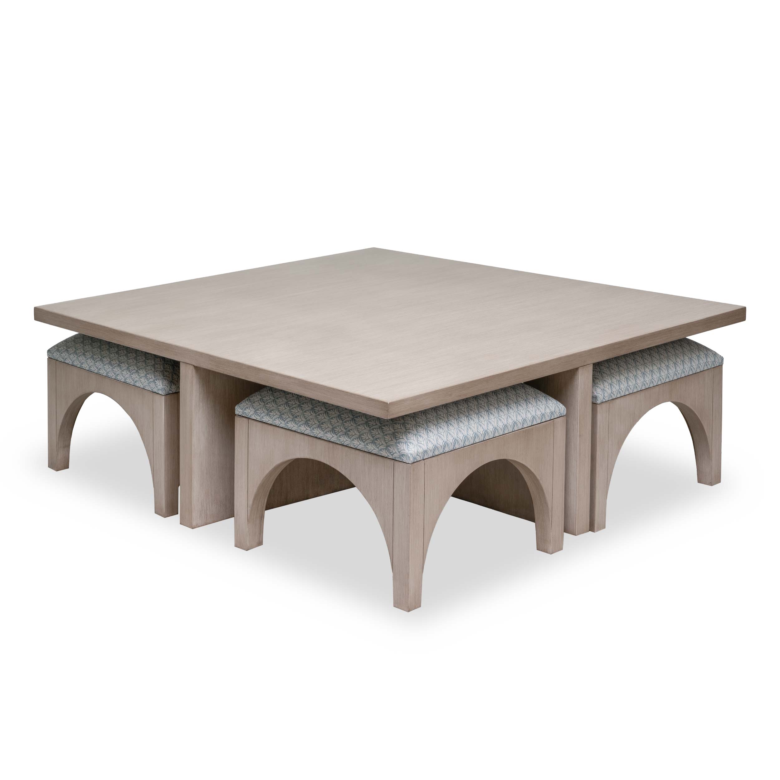 Bergen Coffee Table with Ottomans