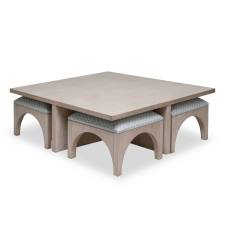 Bergen Coffee Table with Ottomans